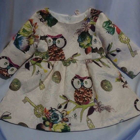 Vintage Appeal Toddler Girl Owl Long Sleeve Dress - Picture 5 of 8